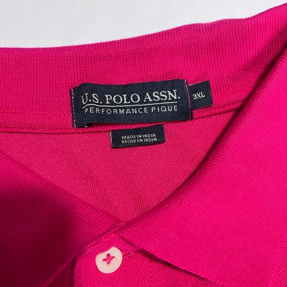 ✨U.S. Polo Assn Polo Shirt 2XL Pink Short Sleeve Collared Embroidered Casual - Picture 4 of 8